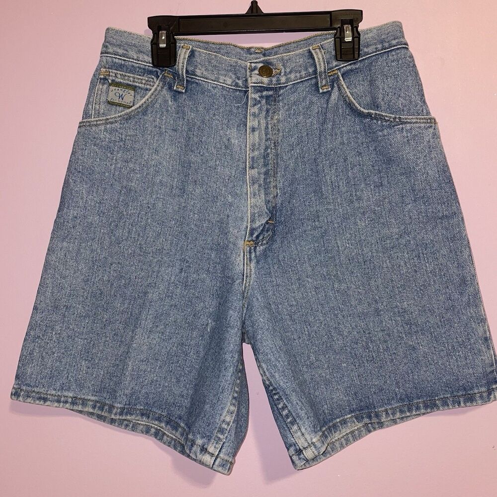 Vintage 90s Wrangler Mom Shorts Women Size 10 High Rise Light Wash